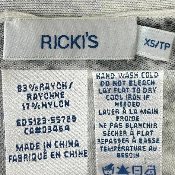 Ricki’s Cardigan Snakeskin Print V-Neck Button Front Fitted 3/4  Sleeves Grey XS - Picture 9 of 15